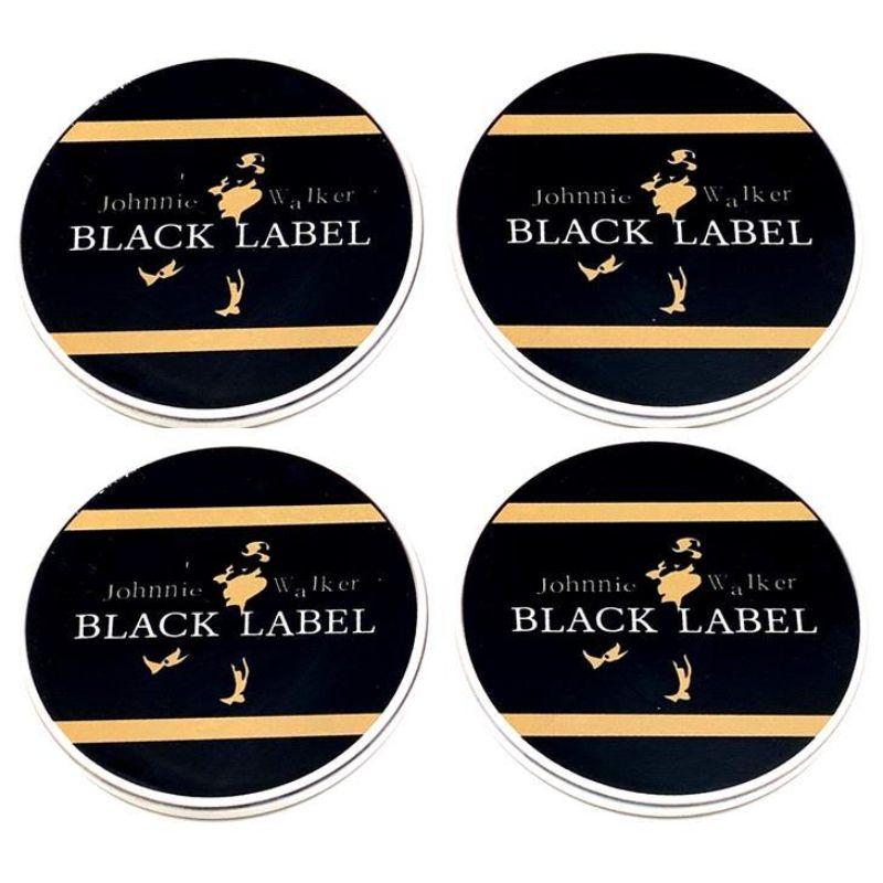 4 Set Black Label Coasters