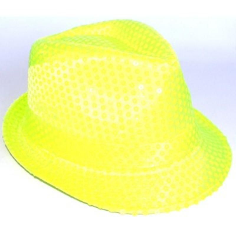 Neon Yellow Fedora Hat