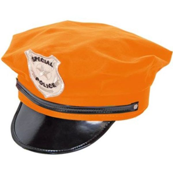 Orange Neon Police Hat