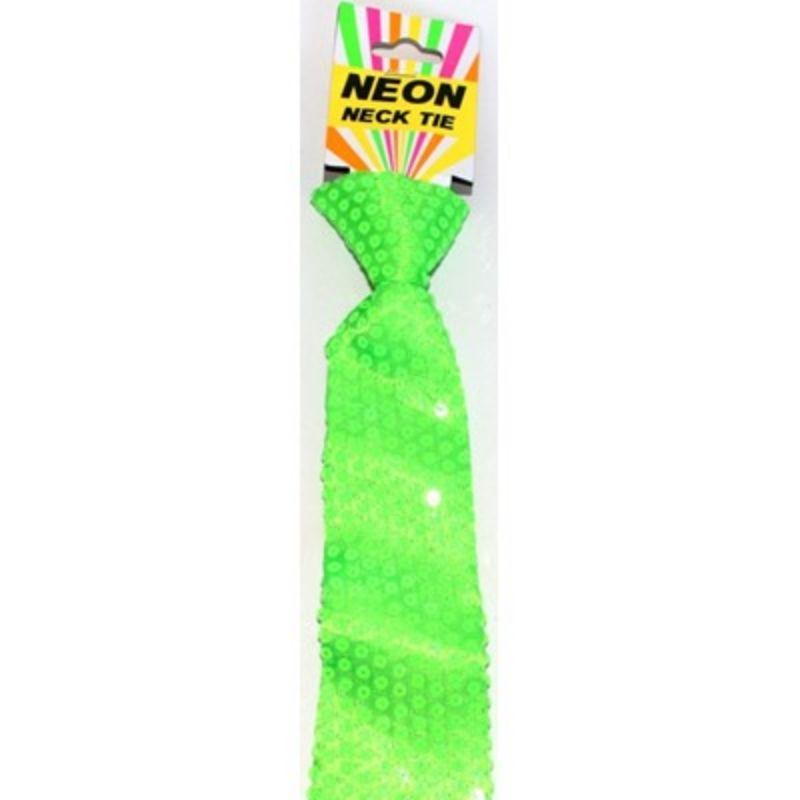 Neon Green Sequin Tie