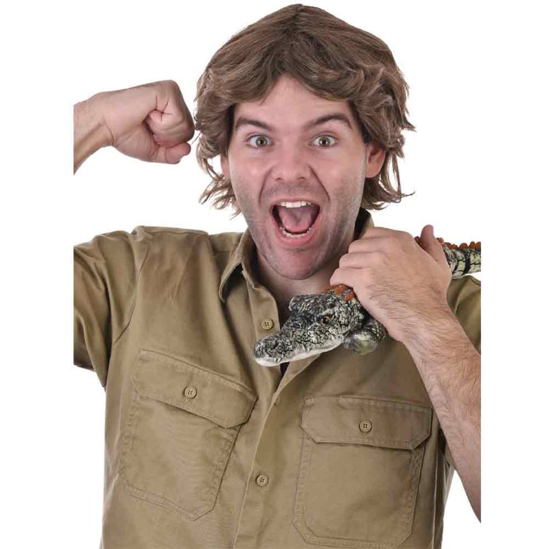 Crikey Crocodile Hunter Brown Wig - Adult One Size