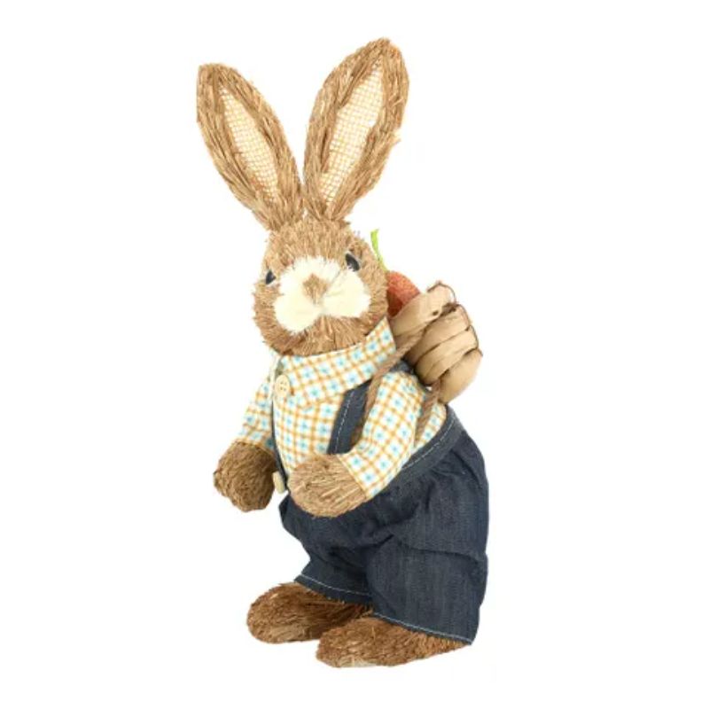 Buster Straw Bunny in Denim with Backpack - 26cm