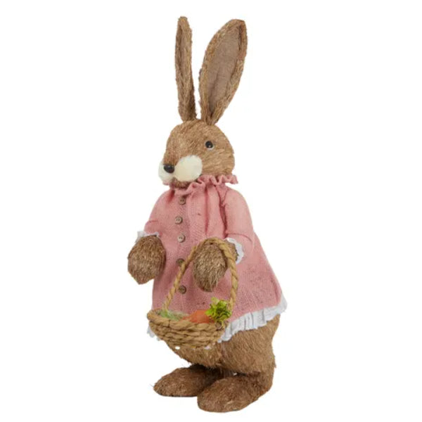 Pink Ali Rabbit With Basket Straw - 30cm x 75cm | The Base Warehouse