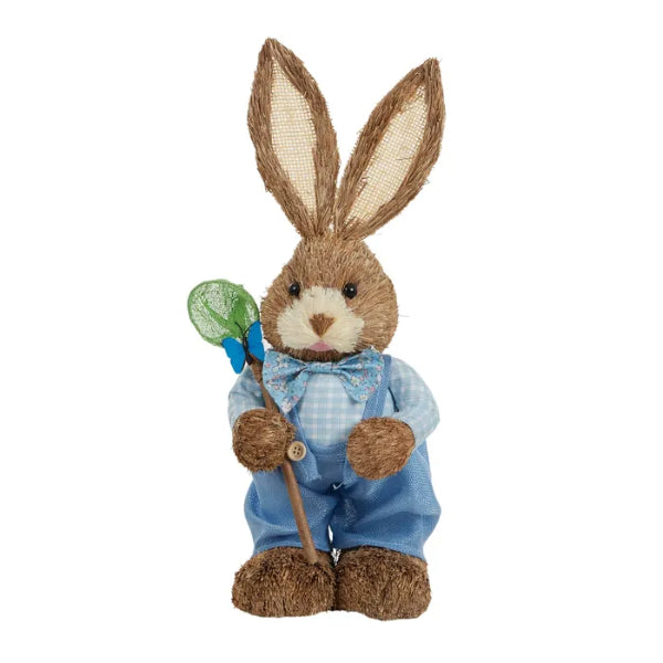 Blue Preston Bunny With Net Straw - 20cm x 45cm