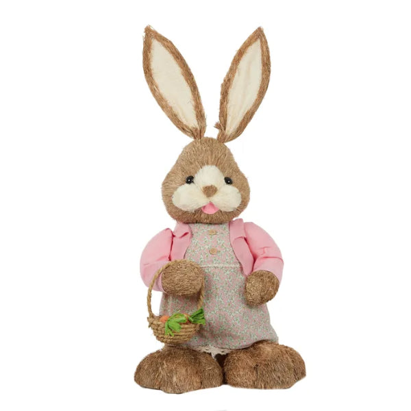 Pink Minnie Bunny With Basket Straw - 41cm x 90cm