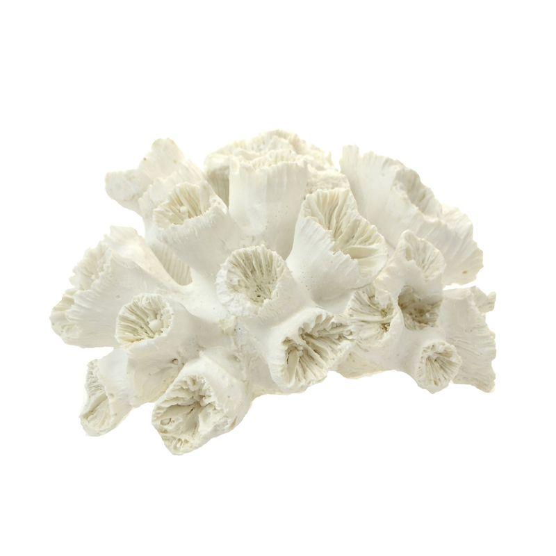 White Poly Stony Coral - 16cm x 8cm x 14cm