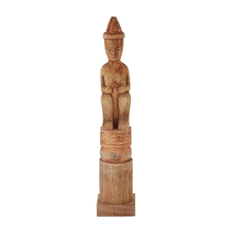 Natural Thema Wood Sculpture - 10cm x 10cm x 53cm
