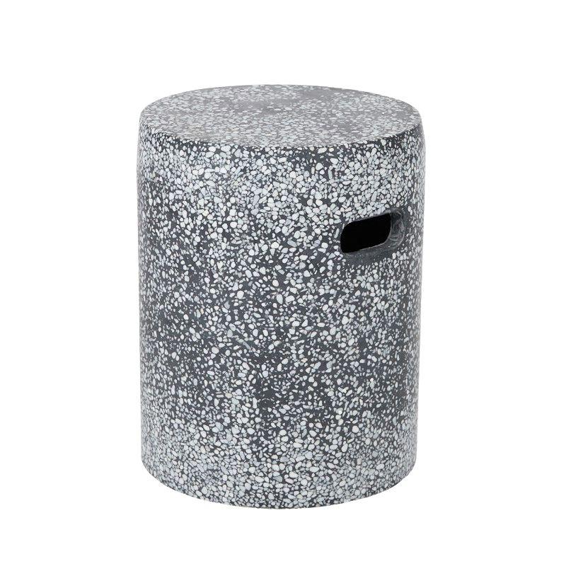 Black Carmen Terrazzo Stool - 31cm x 40cm