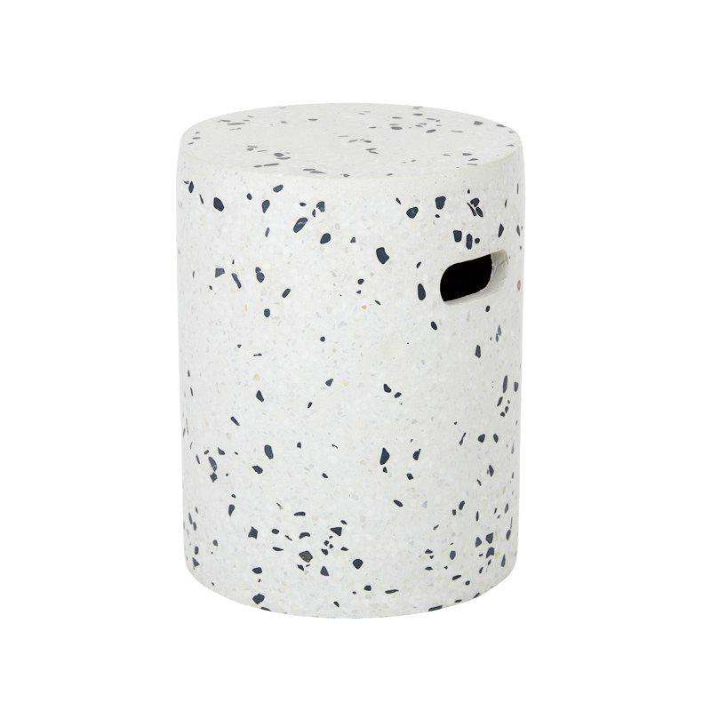 White Carmen Terrazzo Stool - 31cm x 40cm