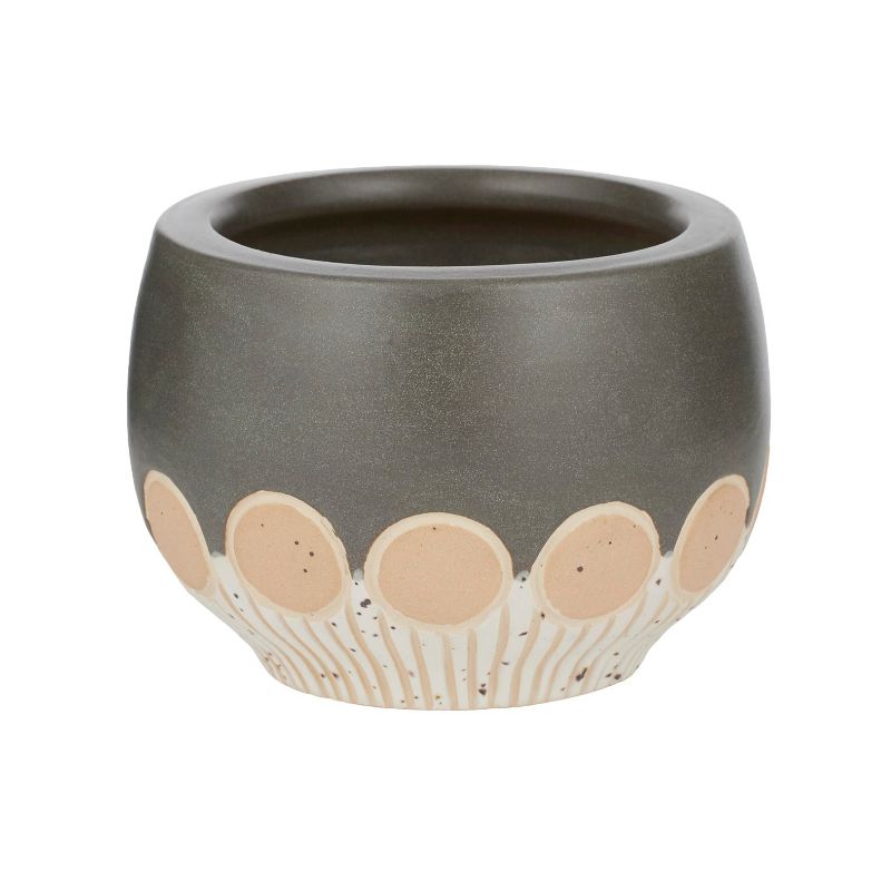 Grey & Nude Etta Ceramic Bowl - 12cm x 9cm