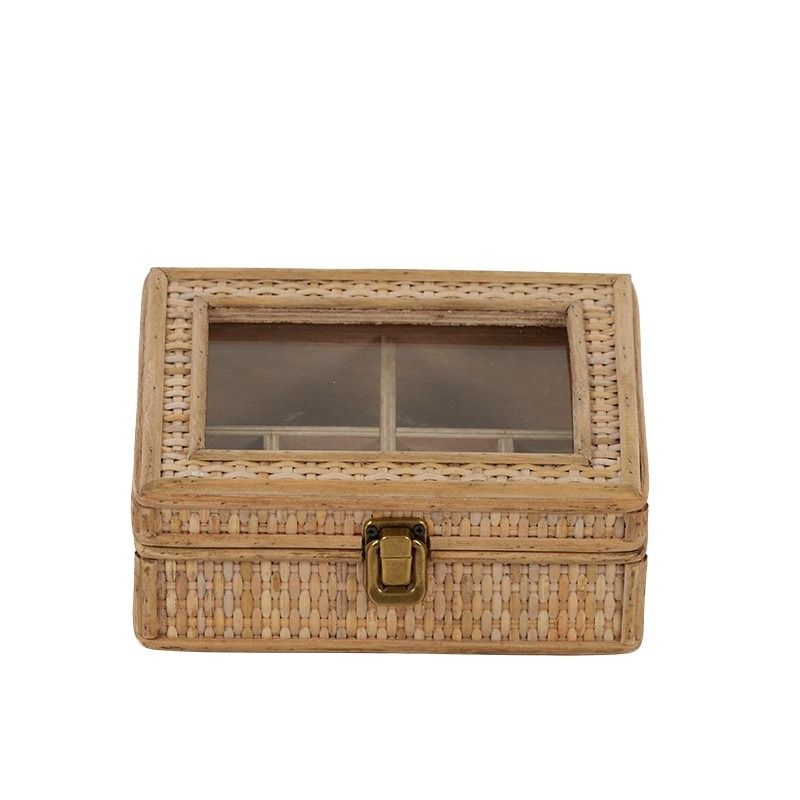 Natural Rayna Rattan Jewellery Box - 20cm x15cm x 8cm