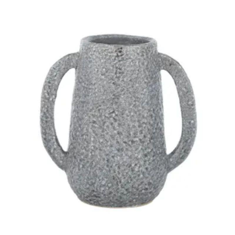 Grey Cabat Ceramic Vase - 19.5cm x 20.5cm - The Base Warehouse