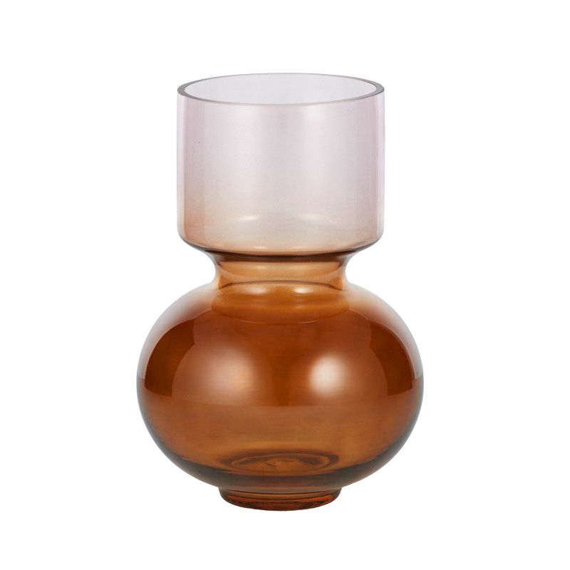 Mauve & Amber Darline Glass Vase - 14cm x 20cm