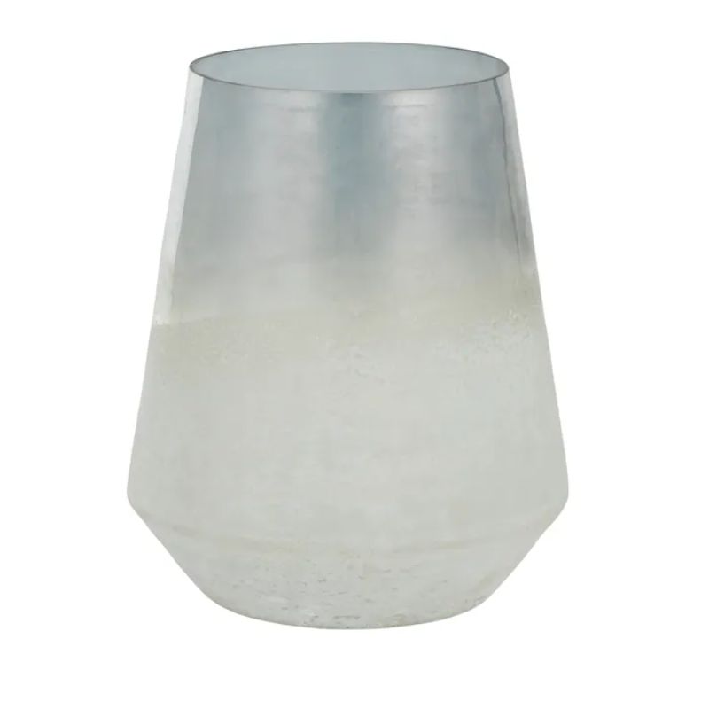 Blue & White Saltwater Glass Vase - 17cm x 20cm
