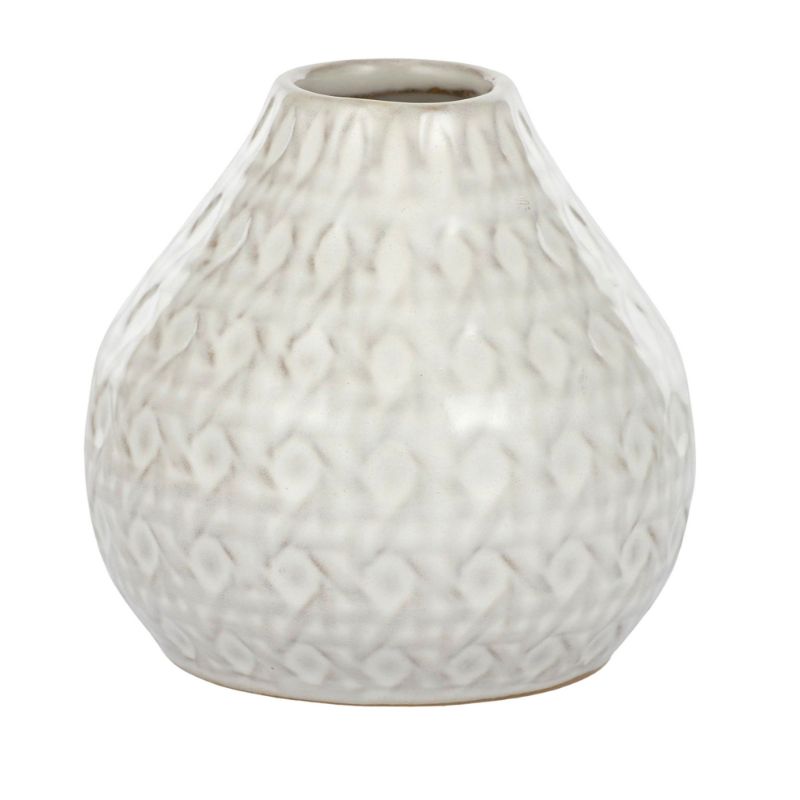 White Wickham Ceramic Vase - 9.5cm x 9cm | The Base Warehouse