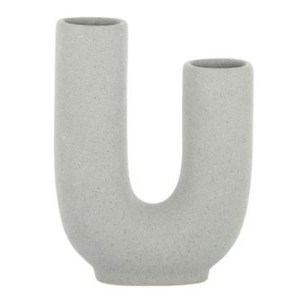 Grey Tobi Ceramic Vase - 14.5cm x 5.5cm x 19cm