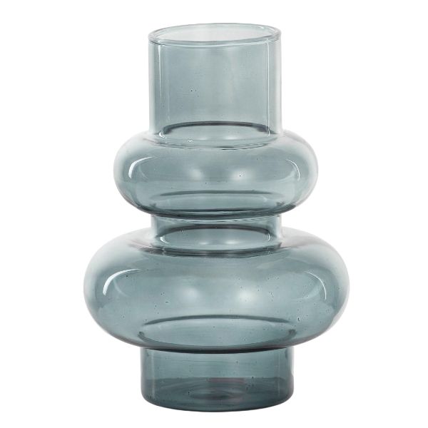 Blue Chimere Glass Vase - 10xm x 14cm