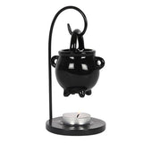 Load image into Gallery viewer, Black Hanging Witch Cauldron Oil Burner - 17cm
