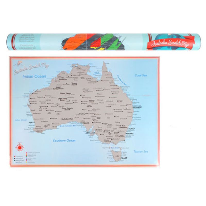 Deluxe Travel Australian Scratch Map Poster - 85cm x 61cm