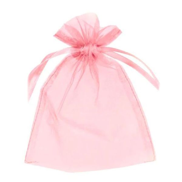 10 Pack Pink Organza Bag - 10cm x 14cm