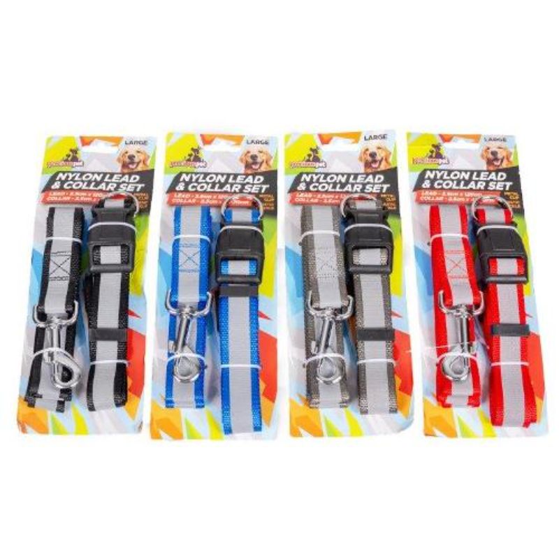 Pets Nylon Lead & Collar Set - Large
