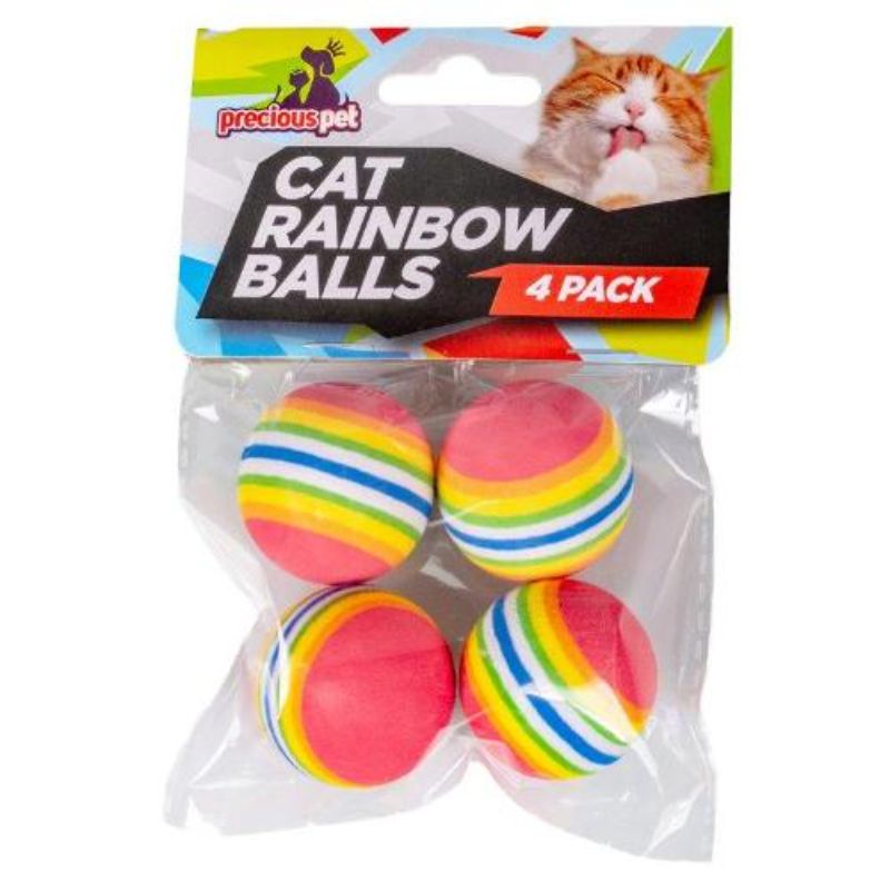 4 Pack Cat Rainbow Balls