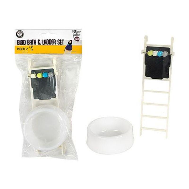 Bird Bath & Ladder Set