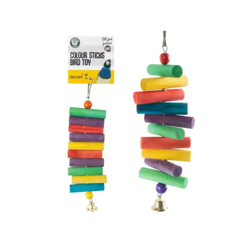 Bird Colour Logs with Bell - 20cm x 6cm