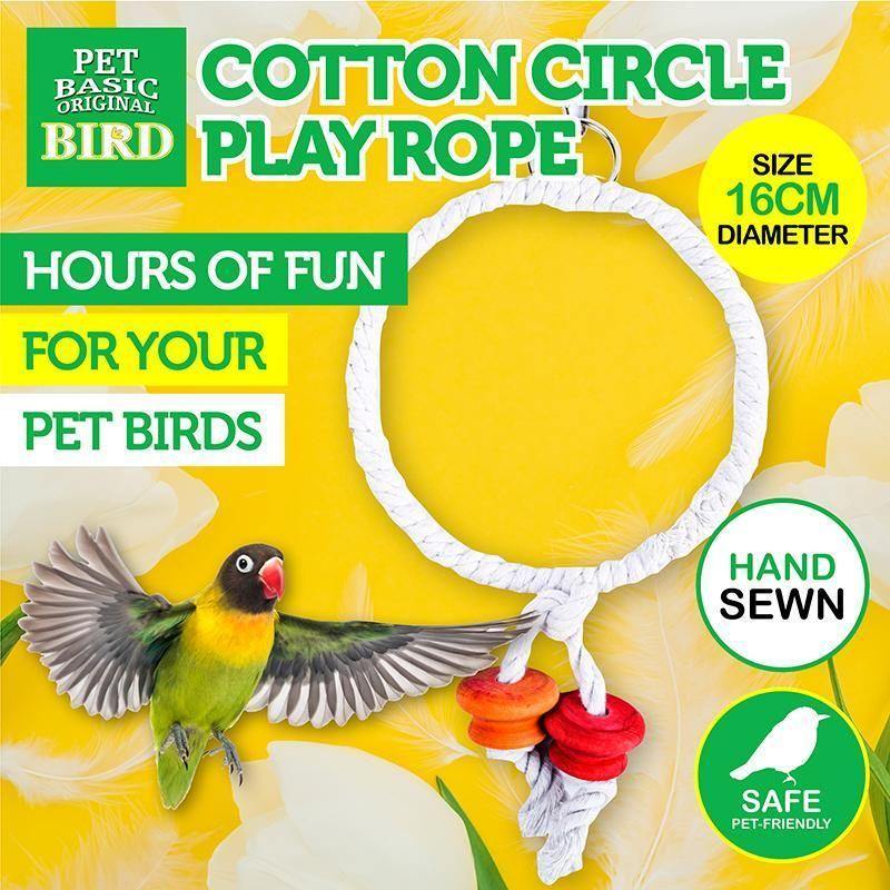 Cotton Cirlce Play Rope Bird Toy - 16cm - The Base Warehouse