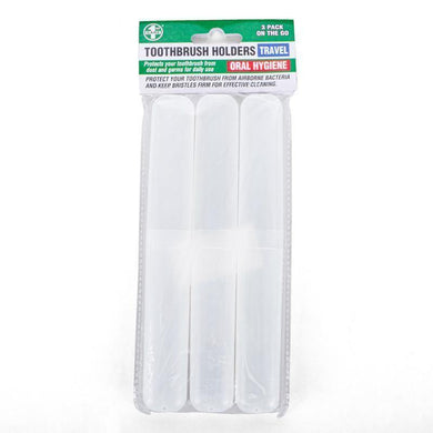 3 Pack Clear Travel Toothbrush Holders - The Base Warehouse