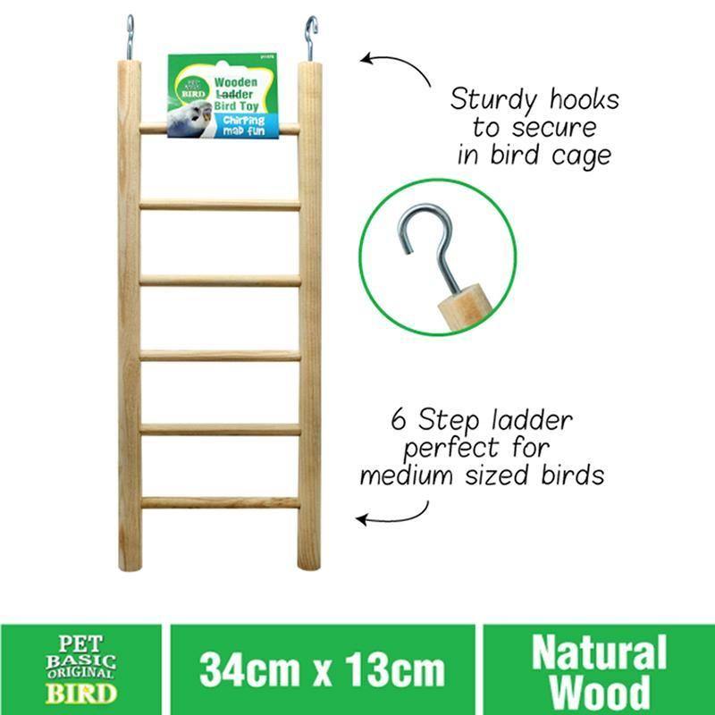 Wooden Ladder Bird Toy - 34cm x 13cm - The Base Warehouse