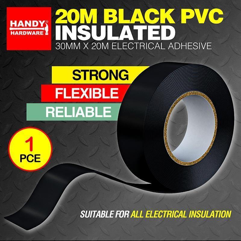 Black PVC Insulated Tape - 30mm x 20m - The Base Warehouse
