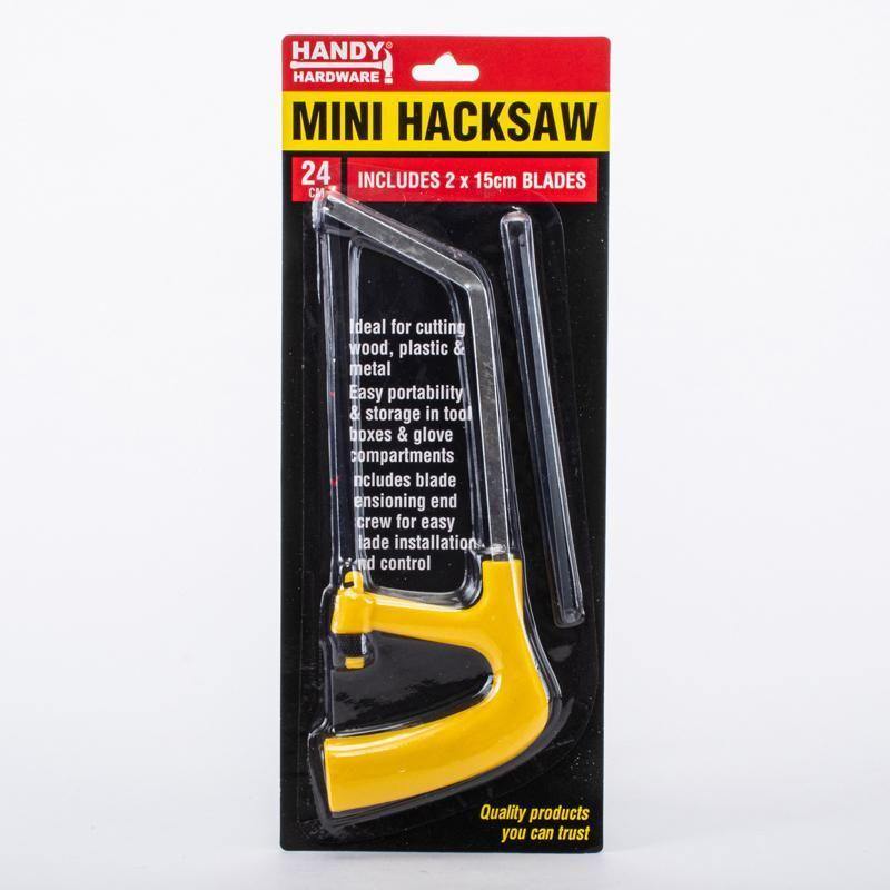 Mini Hacksaw with 2 Blades - 24cm - The Base Warehouse