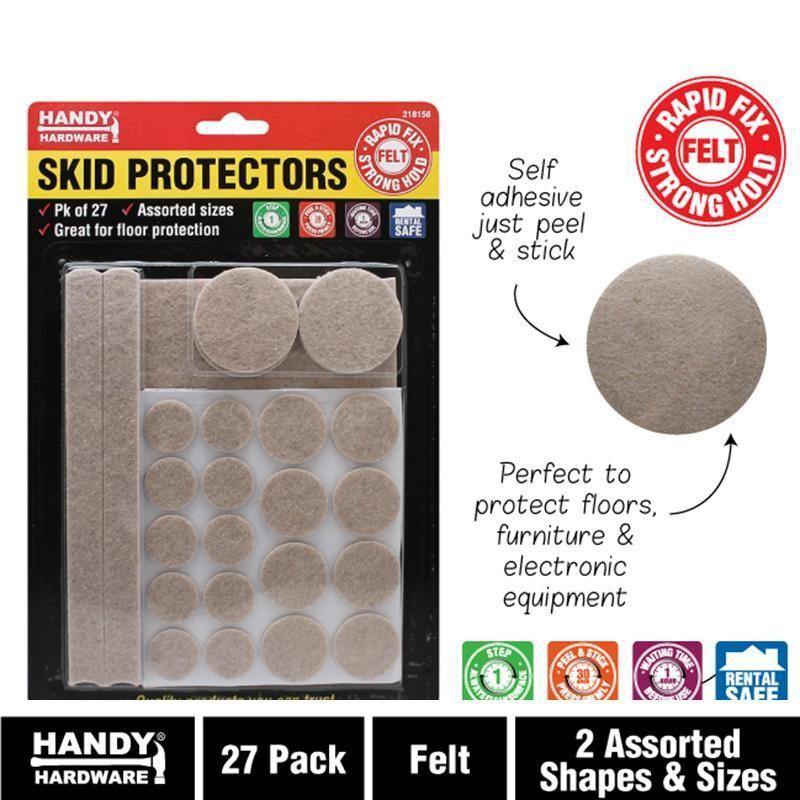 27 Pack Adhesive Felt Skid Protectors Set - The Base Warehouse