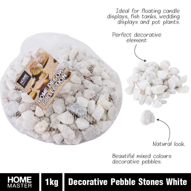 Decorative White Pebble Stones - 1kg