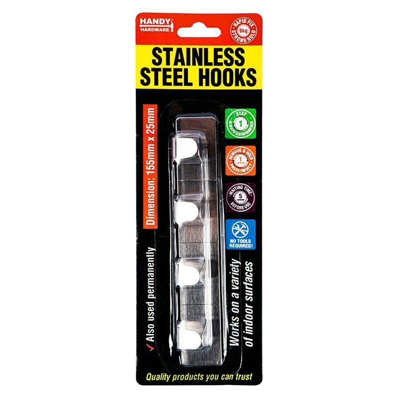 Stainless Steel Hooks - 15.5cm x 2.5cm - The Base Warehouse