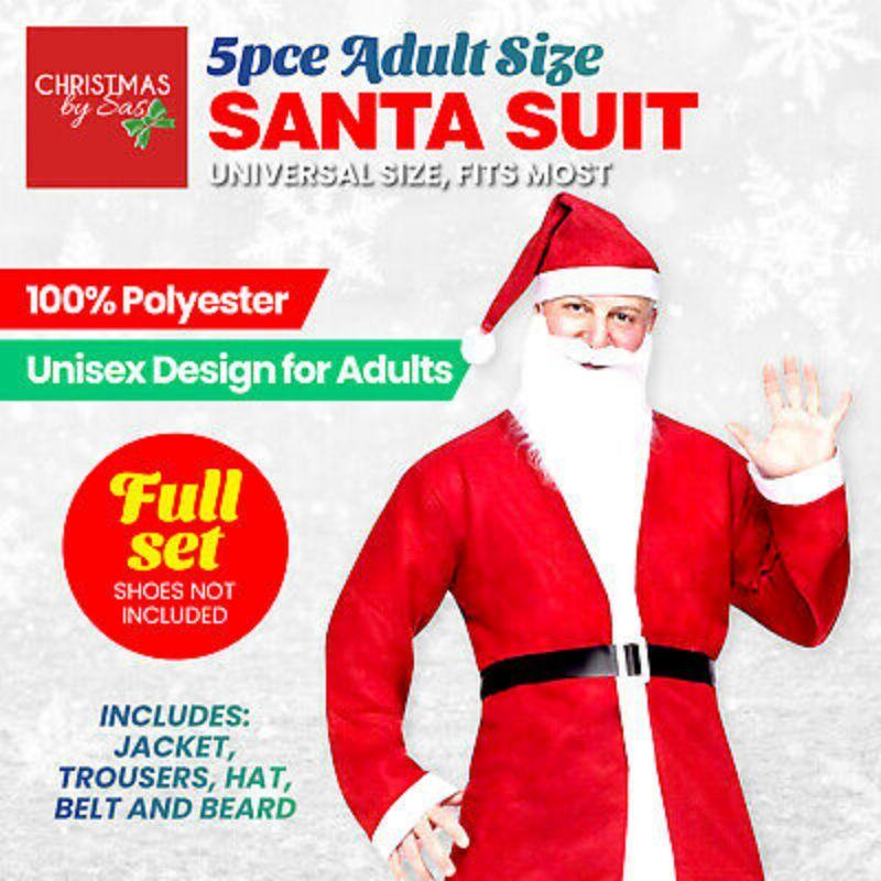 Costume Santa Suit Adults 5pc