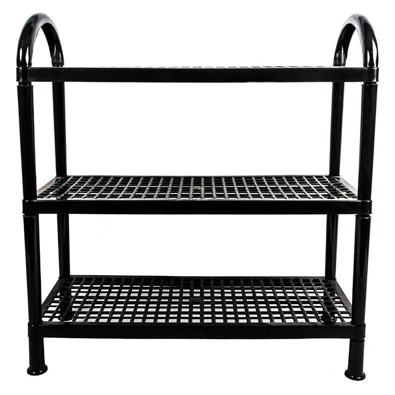 3 Tier Plastic Shoe Rack - 55cm x 60cm x 21.5cm