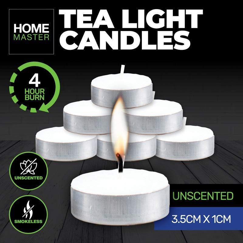 50 Pack Unscented Tealight Candles - 4hrs