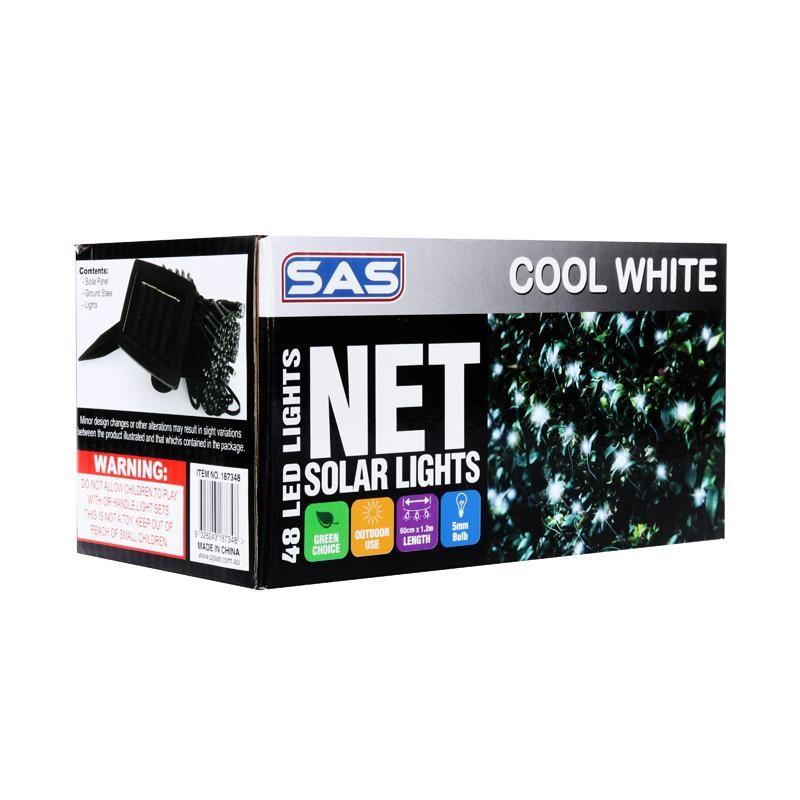 48 Cool White LED Net Solar Lights - 60cm x 120cm