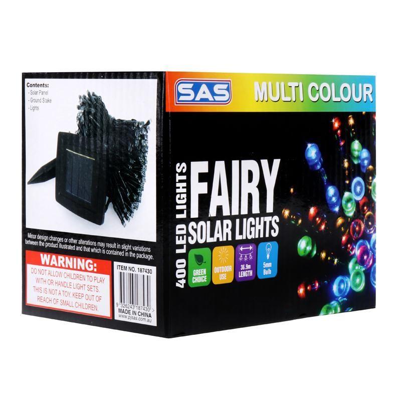 400 Multi-Colour LED Fairy Solar Lights - 36.9m