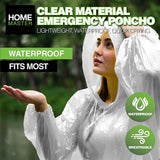 Load image into Gallery viewer, 2 Pack Emergency Clear Poncho - One Size Fits Most
