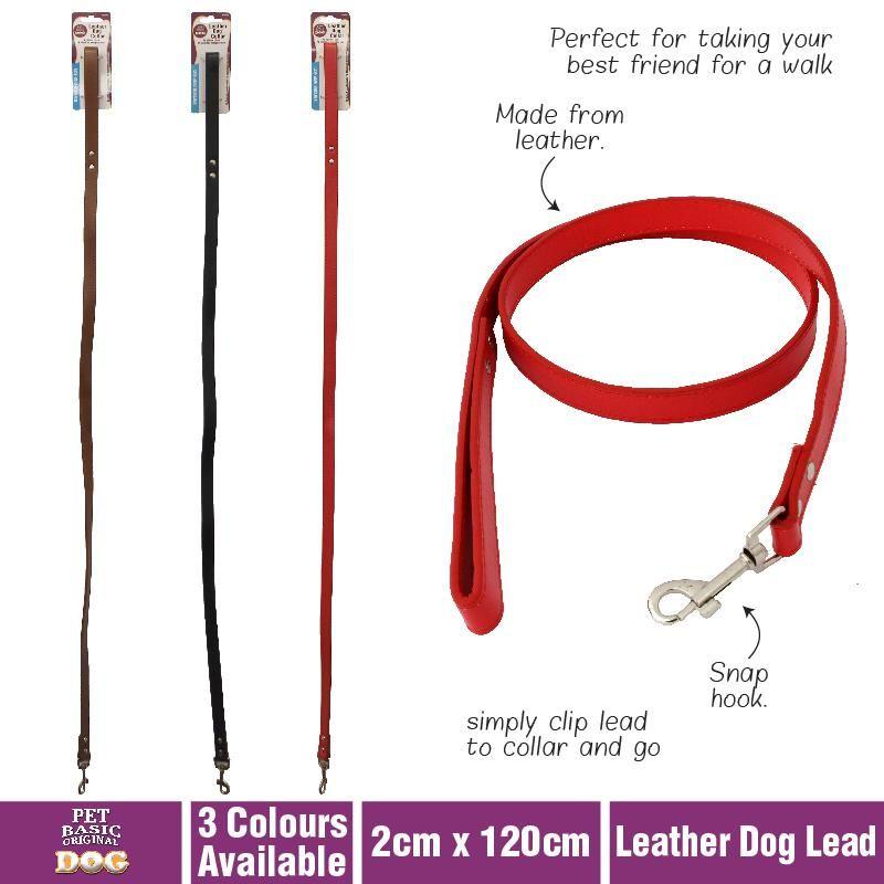 Dog Leather Lead - 2cm x 120cm