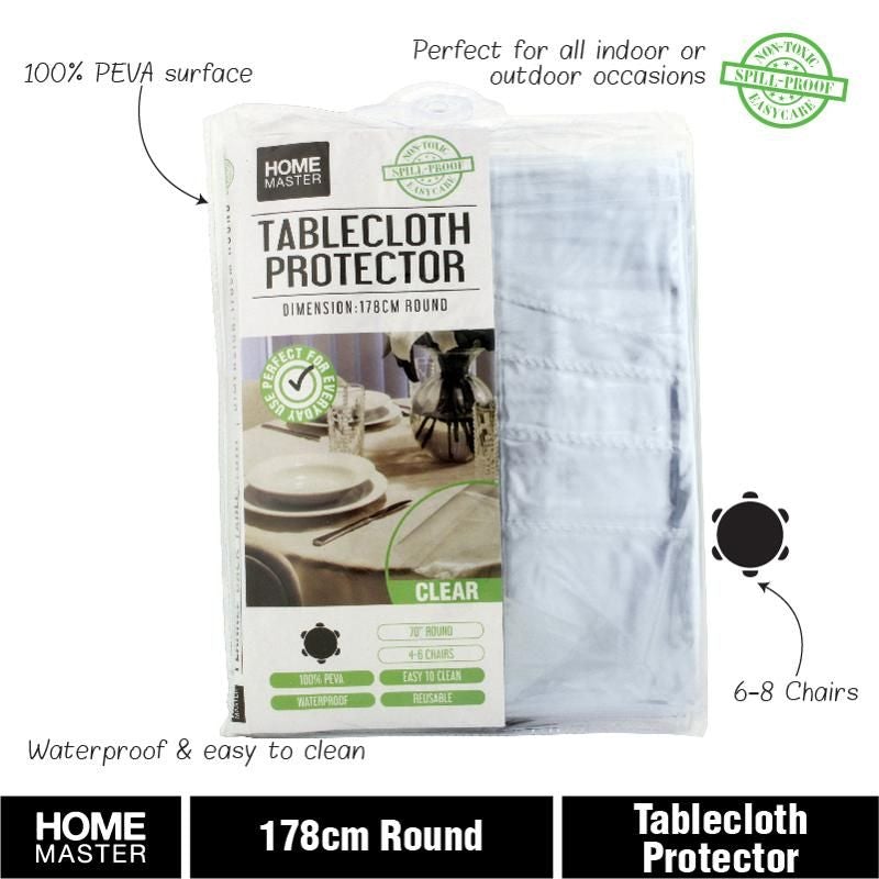 Clear Round Tablecloth - 178cm