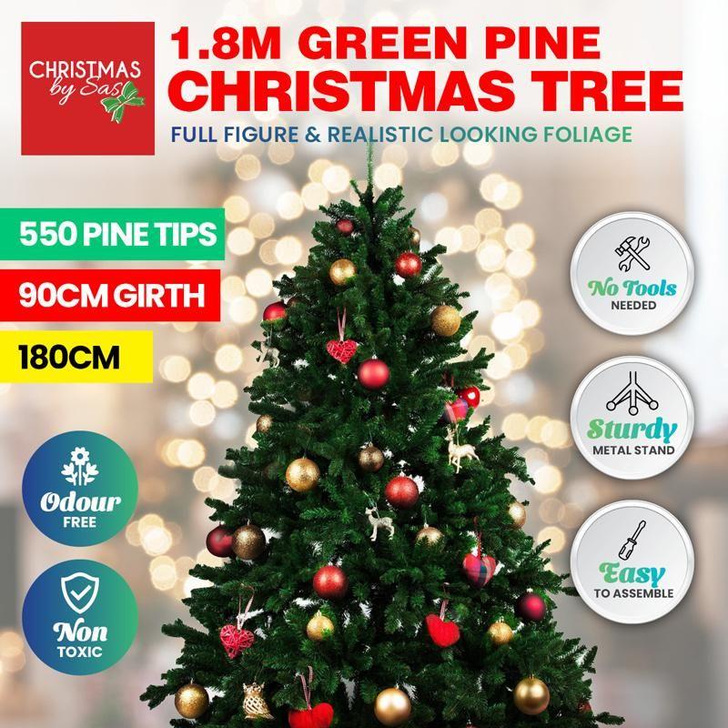 Pine Green Christmas Tree 550 Tips - 180cm