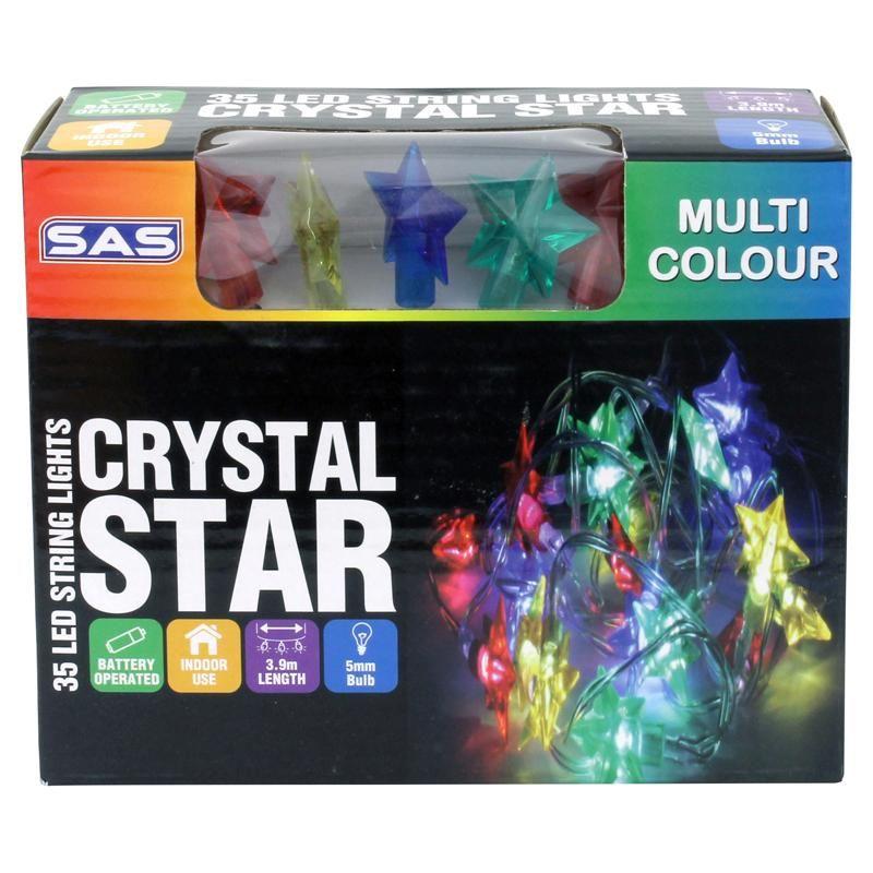 35 Multi-Colour Battery Operated Star Shape String Light - 3.9m