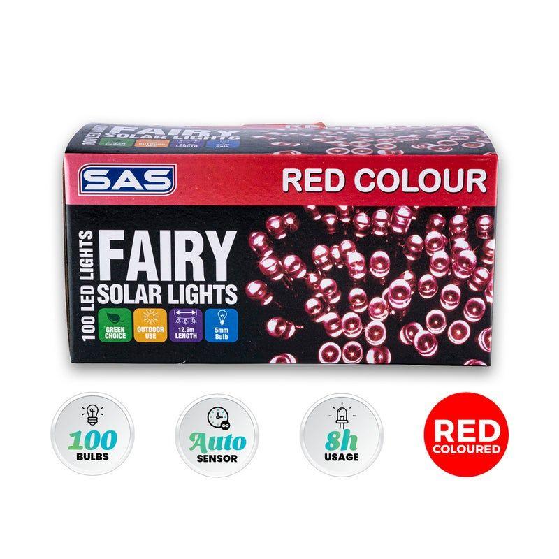Light Solar Fairy 12.9m 100pk Red