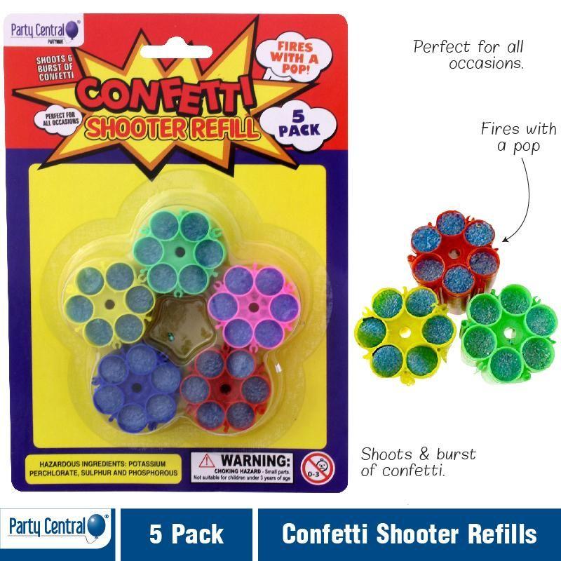 5 Pack Confetti Shooter Refills