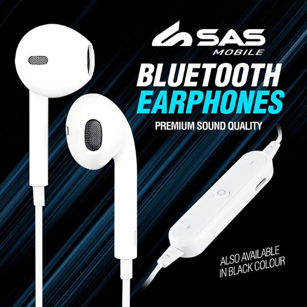 White Bluetooth Earphones