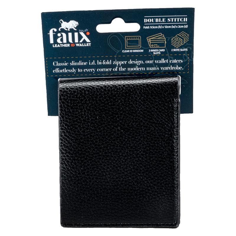 Men Faux Leather Bi-Fold Wallet - 9.5cm x 12cm x 2cm